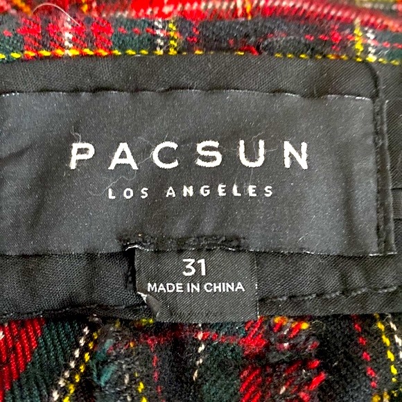 PacSun red flannel plaid slacks - Picture 7 of 9